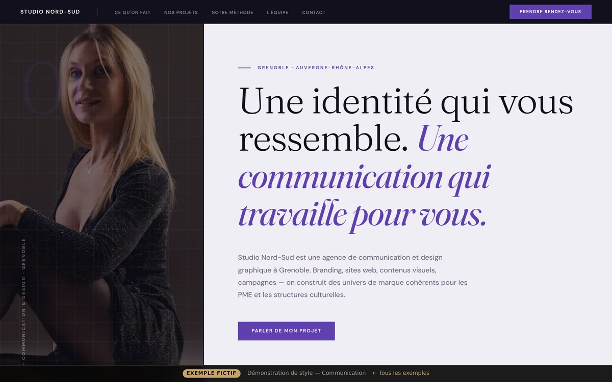 Aperçu du site démo « Studio Nord-Sud » — style Corporate